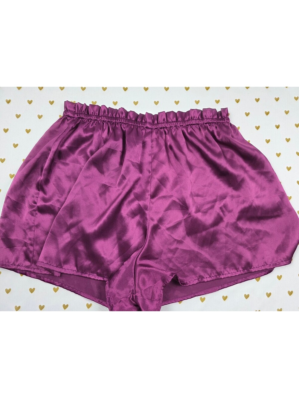 Victorias Secret Gold Label Purple Satin Sleep Shorts Boxers Pajama Bottoms